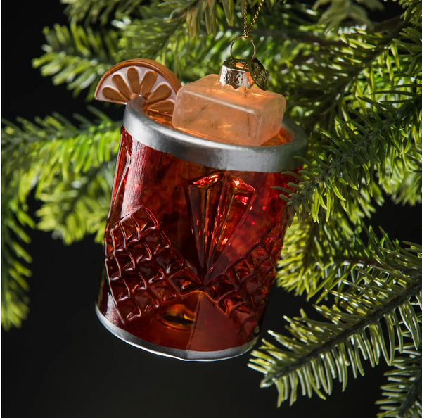 Negroni Cocktail Christmas Ornament