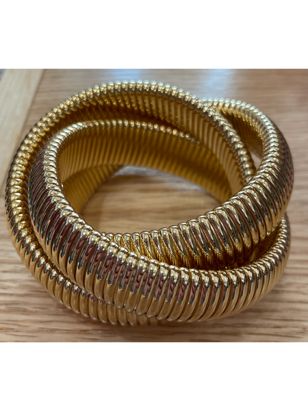 Triple Gold Cobra Bracelet - Medium
