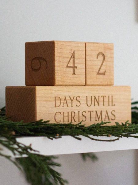 Christmas Countdown Blocks • Modern Wooden Holiday Set