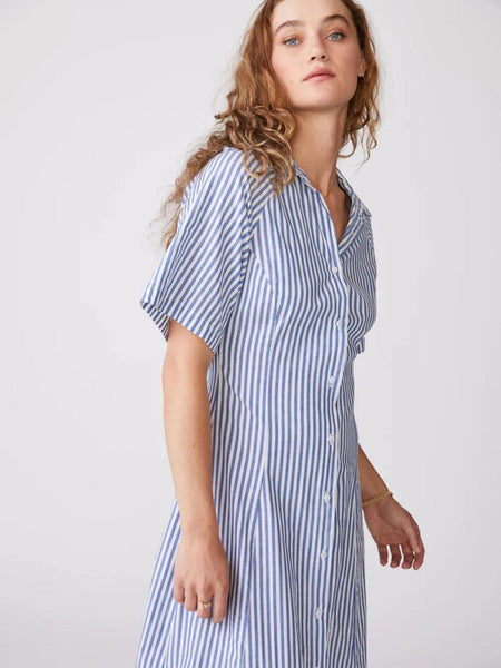 Stripe Poplin Maxi Shirt Dress