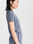 Terry Cloth Shirt - Navy Stripe